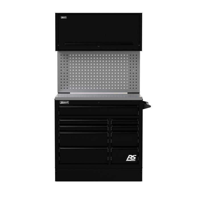 Homak 41" CTS Combo in Midnight Black with Toolboard Backsplash