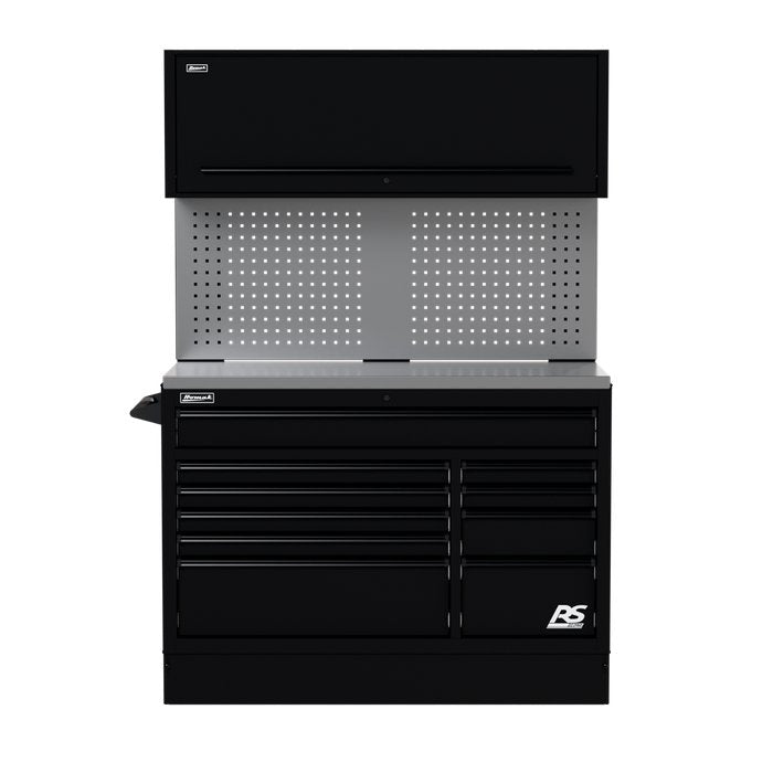 Homak 54-Inch CTS Combo in Midnight Black with Toolboard Backsplash