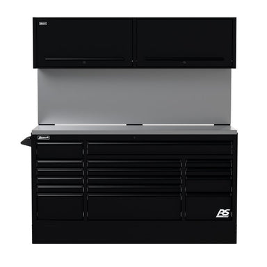 Homak 72" CTS Combo in Midnight Black with Solid Backsplash