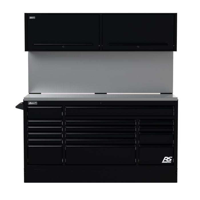 Homak 72" CTS Combo in Midnight Black with Solid Backsplash