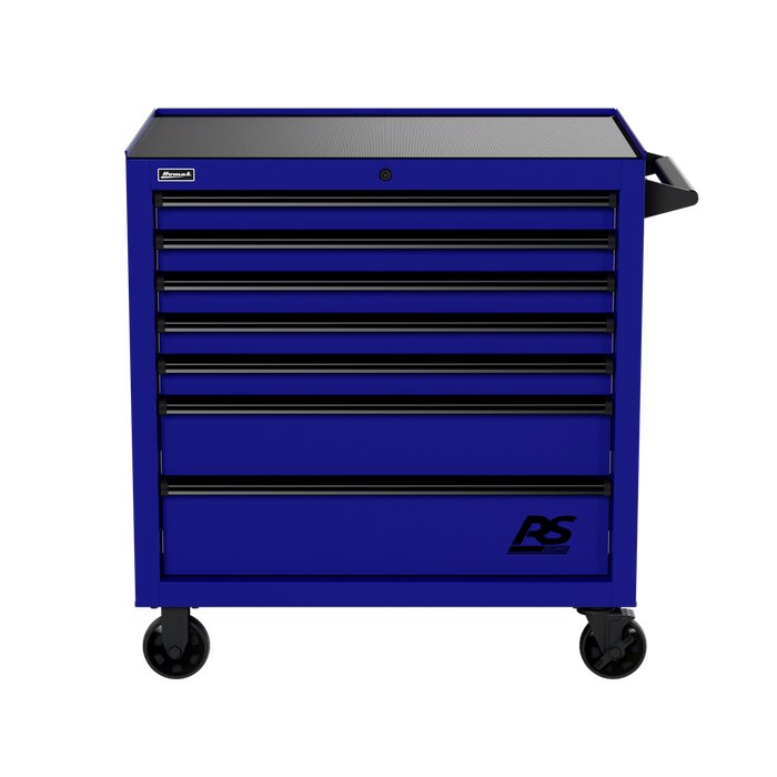 Rally Sport Blue Homak RS Pro Cabinet, 36-Inch 7-Drawer Combo Base