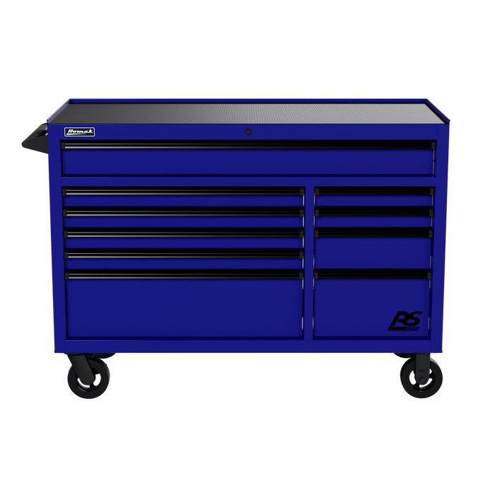 Homak 54" RS Pro 10-Drawer Rolling Cabinet in Rally Sport Blue