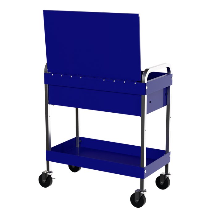 Homak 34-Inch 1-Drawer Flip-Top Service Cart with Lockable Lid in Rally Sport Blue, alternate view