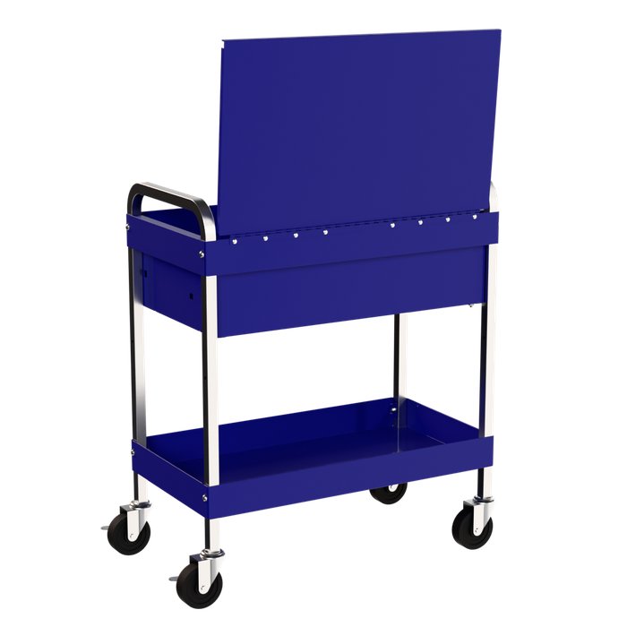 Homak 34-Inch 1-Drawer Flip-Top Service Cart with Lockable Lid in Rally Sport Blue, alternate view