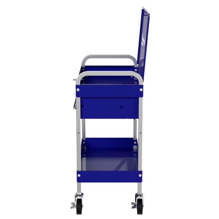 Homak 34-Inch 1-Drawer Flip-Top Service Cart with Lockable Lid in Rally Sport Blue, alternate view