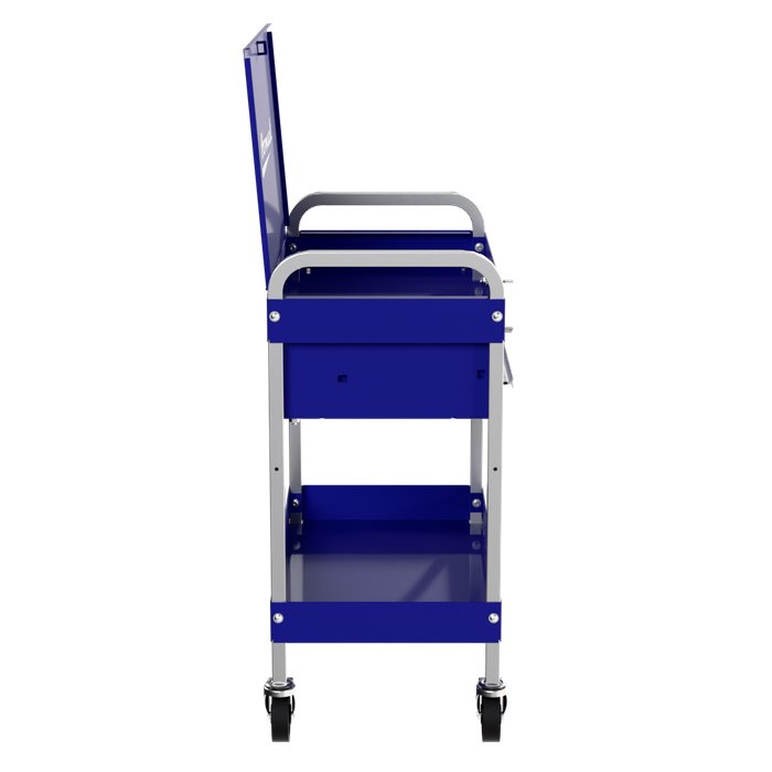 Homak 34-Inch 1-Drawer Flip-Top Service Cart with Lockable Lid in Rally Sport Blue, alternate view