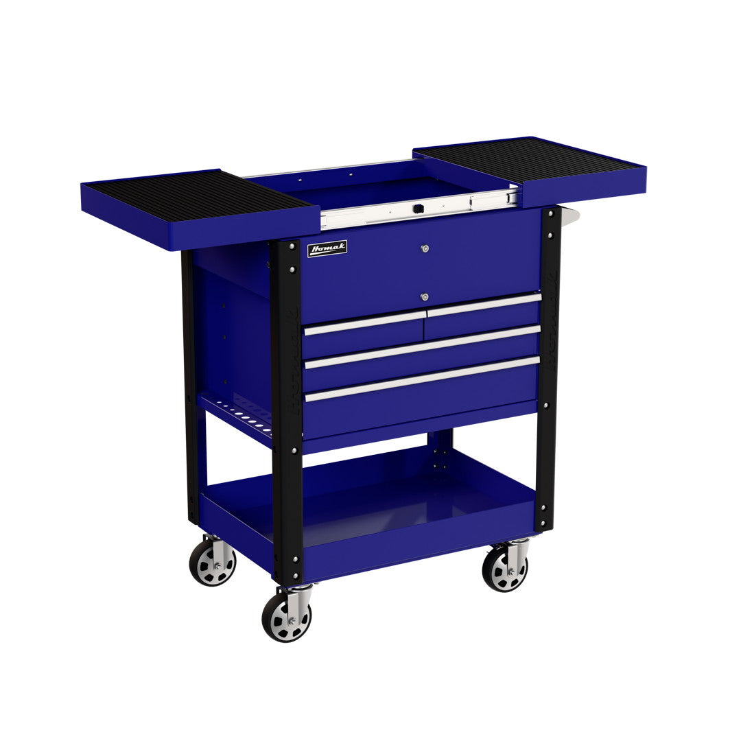 Homak 35 inch Pro Series Slide-Top Service Cart in Rally Sport Blue
