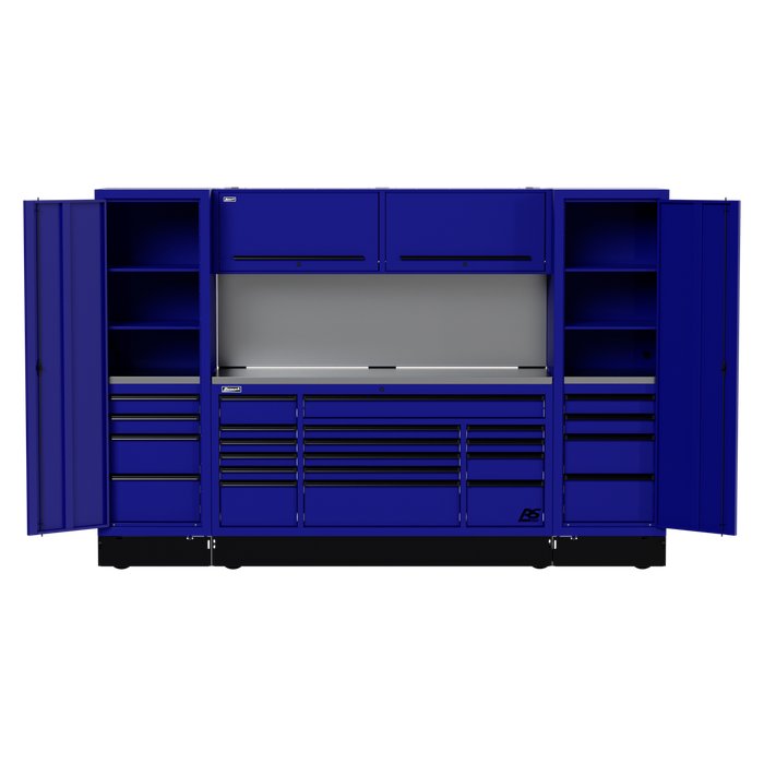 Homak 120" RS Pro CTS Combo in Rally Sport Blue with Solid Backsplash