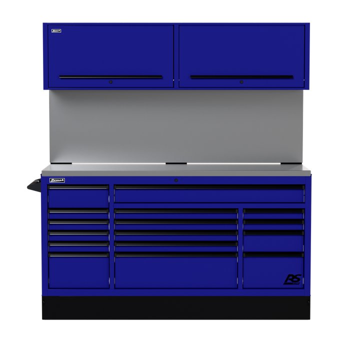 Homak 72" CTS Combo in Rally Sport Blue with Solid Backsplash
