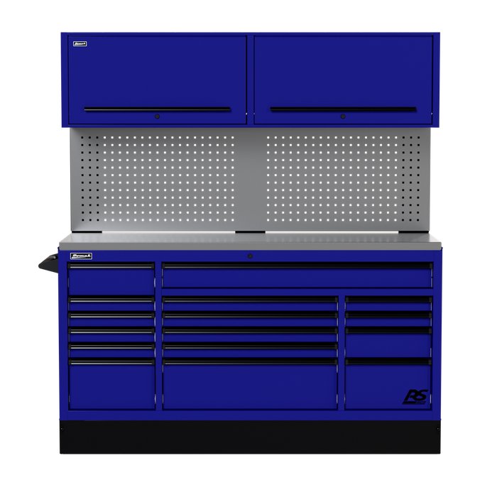 Homak 72" CTS Combo in Rally Sport Blue with Toolboard Backsplash