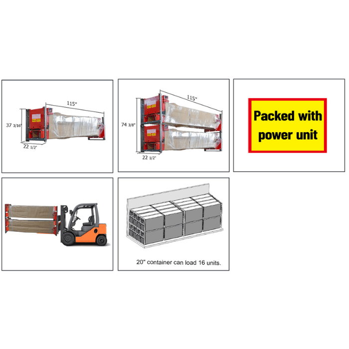 BP-12 packaging with power unit, crate dimensions