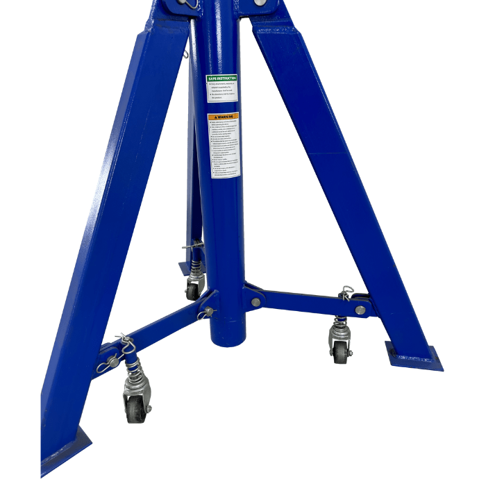 Base legs and caster wheels of MSC-STAND18X support stand for mobility.