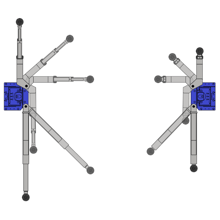 Bi-symmetric swing arm adjustment diagram for iDEAL TP10KAC-DX lift