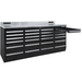 Black Dragonfire 7ft Pro Series workbench with a pull-out tray drawer extended, showing wide drawer storage design (DFT-WB-24)
