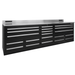 Black Dragonfire Pro Series 9ft stainless workbench with 20 drawers and wide top storage, model DFT-WB-20
