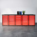 Chery Industrial 10ft workbench storage cabinet with 35 drawers SUIWB1035BL01 in red