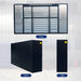 Chery Industrial 9ft 34 drawer cabinet multi view graphic showing front layout and rear steel panels