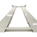 Close-up of the Triumph NTR-32 Commercial Four-Post Vehicle Lift’s long diamond-plate runways, designed for heavy-duty vehicle support.