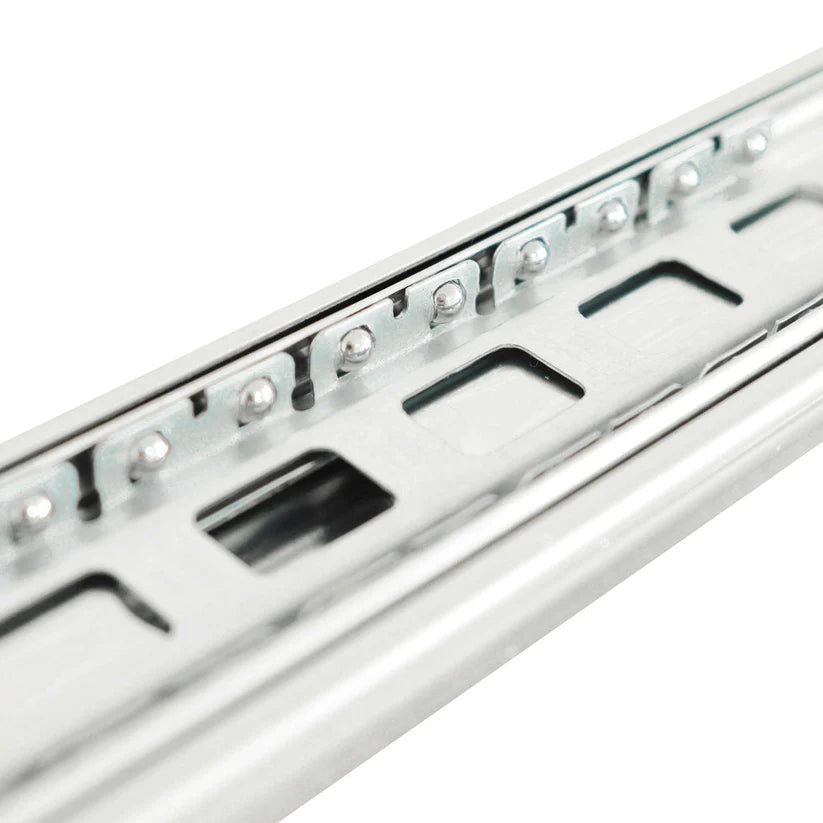 Close up of ball bearing drawer slides for smooth opening on Chery Industrial tool cabinet drawers