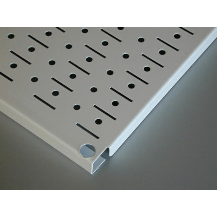 Close-up of the 8ft Metal Pegboard Master Workbench Kit