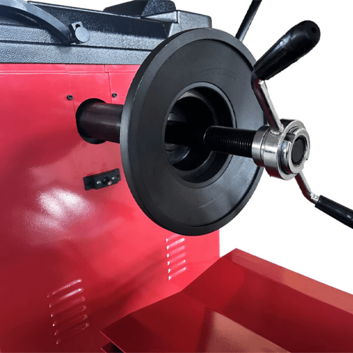 Closeup side view of the KT-B795L Truck Car Wheel Balancer Machine by Katool