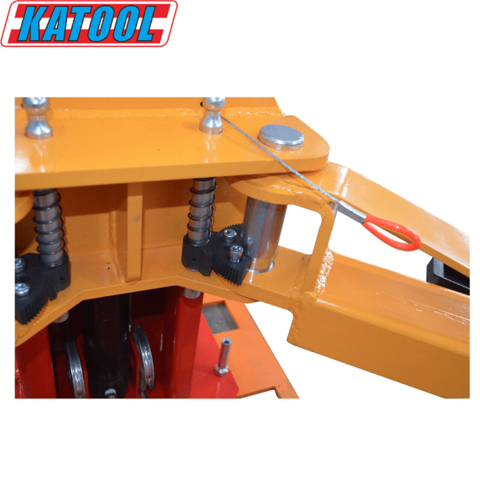 Closeup view of the Katool KT-H100 10,000 lb Two-Post Lift