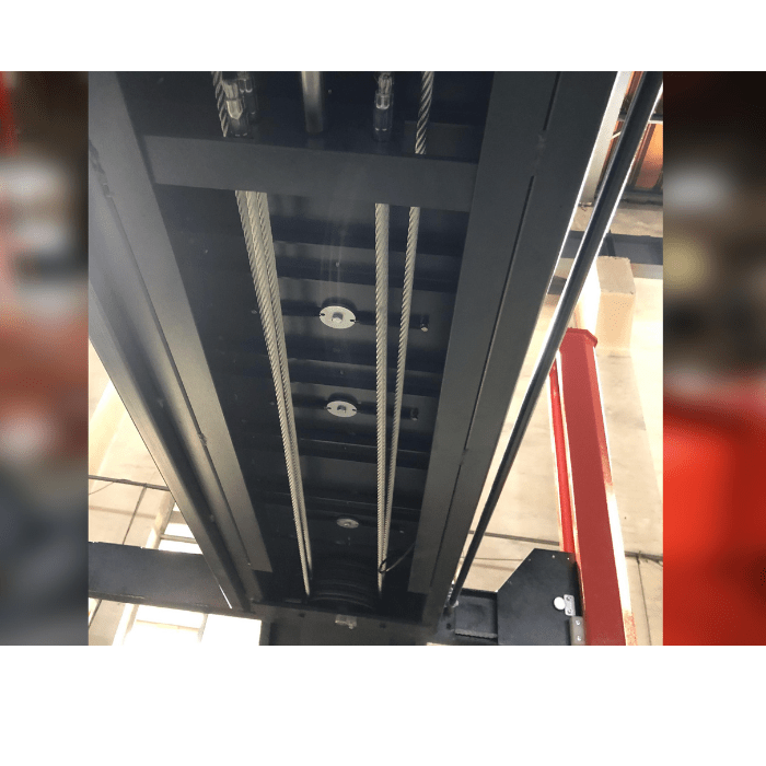 Closeup view of the cables on the Katool KT-4H150 Car Lift
