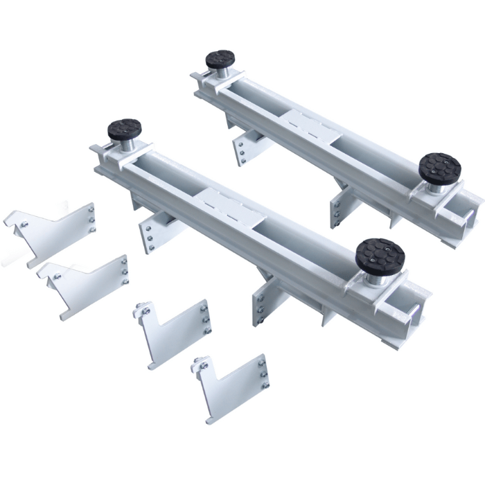 Complete MSC18KX-LTVAK adapter kit with brackets and support beams for mobile column lifts.