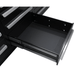 Deep drawer interior close-up showing heavy-duty slides on the black Dragonfire Pro Series 18 drawer 9ft workbench (DFT-WB-18)