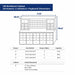 Dimension chart for Chery Industrial 10 foot workbench cabinet with 30 drawers, 2 cabinets, and center pegboard layout