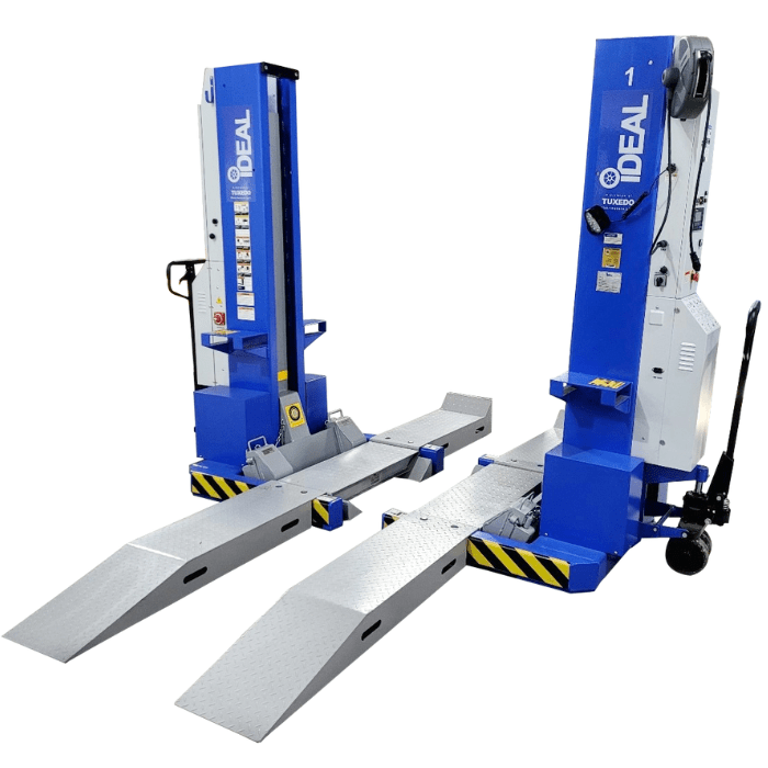 Drive-on ramp installed on MSC mobile column lift base.