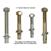 Each Atlas 12ASL Scissor Lift includes ¾ anchor bolts for secure installation—hardware shown for illustrative purposes and may differ slightly in design.