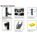 Exclusive AMGO 408-P 4 post lift features including concealed safety locks, foldable ramps, and double-S columns