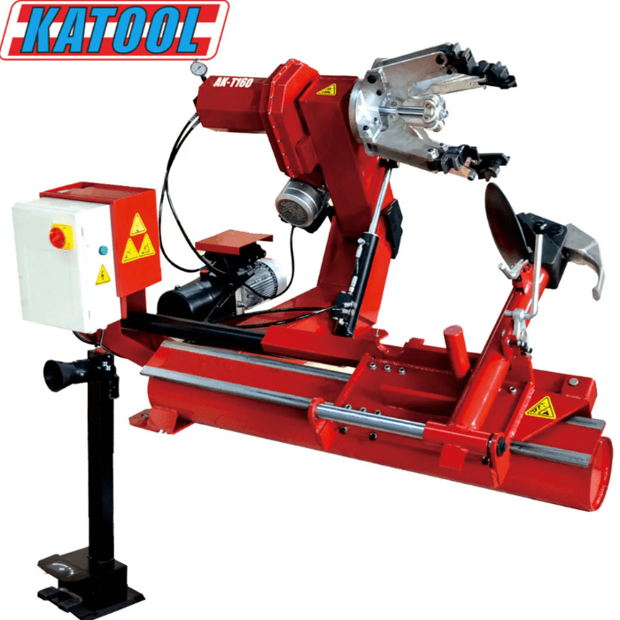 Front left side view of the Katool T160 Heavy Duty Truck Tire Changer