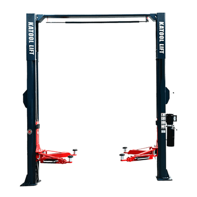 Front side view of the AS110D 2 Post Car Lift by Katool