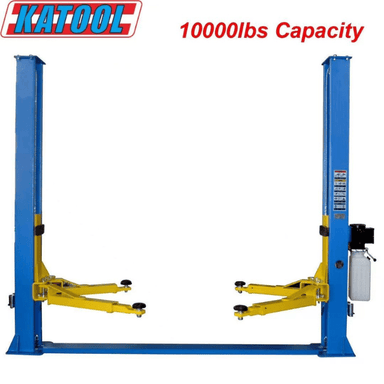 Front side view of the KT-H105 Two-Post Vehicle Lift by Katool showing both arms