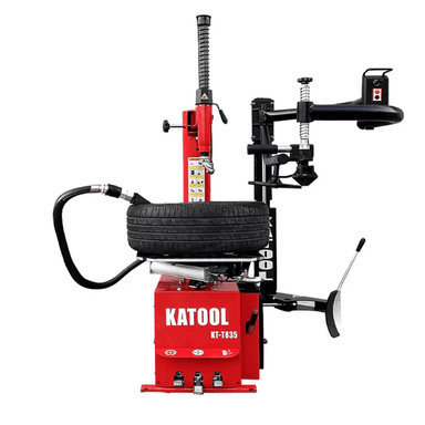 Front side view of the T835 from the Katool T835 and B700 Combo holding a tire