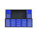 Front view of Chery Industrial 10ft workbench cabinet with 40 drawers in blue finish