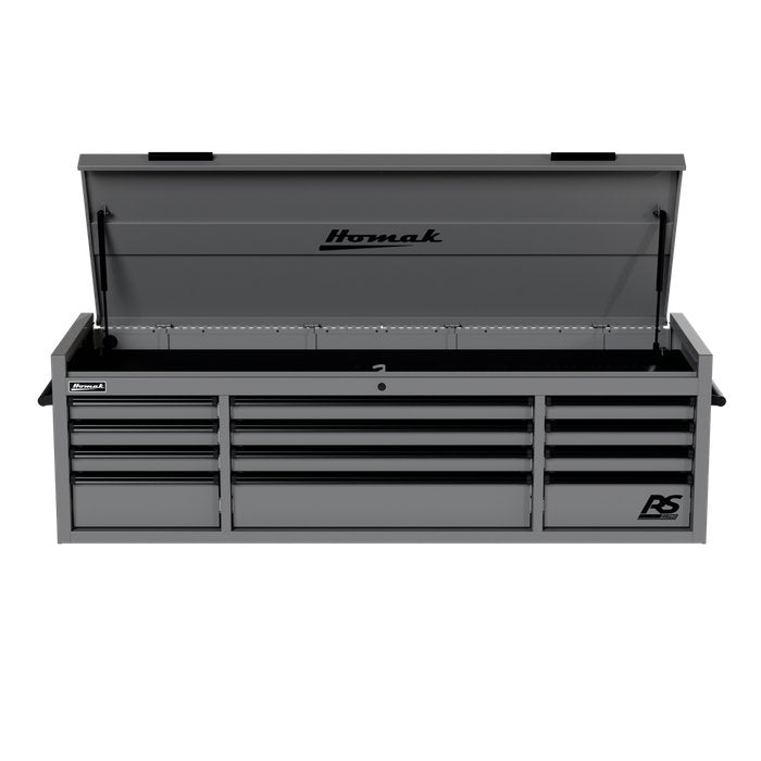 Homak 72" RS Pro 12-Drawer Top Chest in Battleship Gray