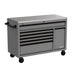 Homak 54" TECH 7-Drawer Rolling Workstation w/ Stainless Steel Top in Battleship Gray
