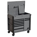 Battleship Gray Homak 44-Inch Power Service Cart, 8-Drawer Model