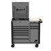 Battleship Gray Homak 44-Inch Power Service Cart with Workstation