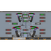General view of iDEAL 3D wheel aligner with camber, caster, and toe angle adjustments displayed