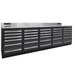 Gray Dragonfire Pro Series 9ft workbench with 30 drawers and stainless top DFT-WB-30
