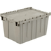 Gray tote with top closed for the Auxx-Lift Motorized Garage Storage Platform