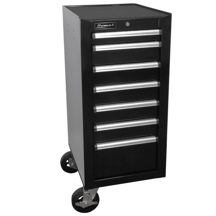 Homak 18" H2Pro 7-Drawer Bolt-On Side Cabinet in Midnight Black