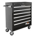 Homak 36" H2Pro 6-Drawer Roller Cabinet in Midnight Black