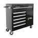 Homak 41" H2Pro 6-Drawer Roller Cabinet in Black
