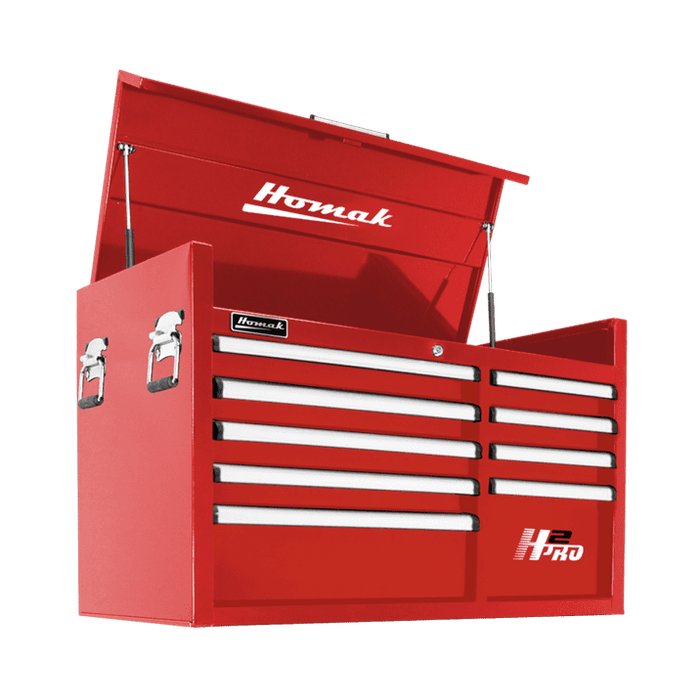Homak 41" H2Pro 9-Drawer Top Chest in Fury Red
