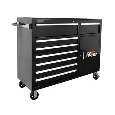 Homak 56" H2Pro 8-Drawer Roller Cabinet in Black